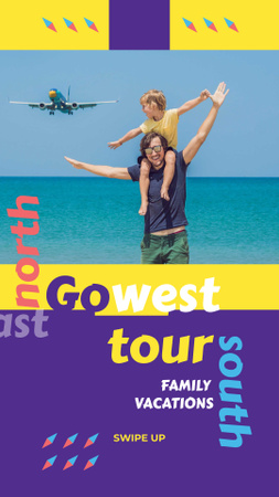 Tour offer for Travel with kids Instagram Story Πρότυπο σχεδίασης