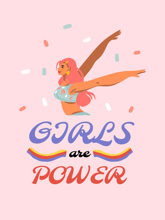 inspiração do poder da menina com mulheres no motim Poster US Modelo de Design