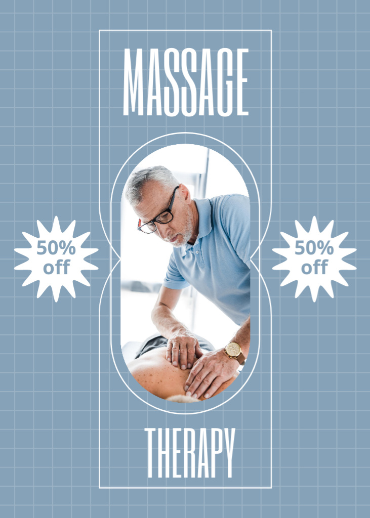 Discount on Massage Therapist Services Flayer Design Template
