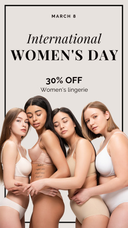 Modèle de visuel Offre de réduction sur la journée de la femme avec de belles femmes - Instagram Story