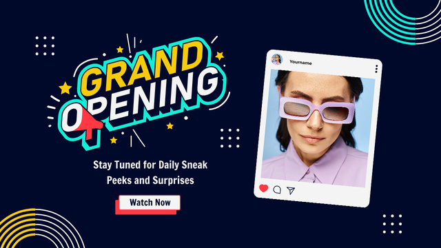 Trendy Grand Opening Announcement For Vlog Youtube Thumbnail Šablona návrhu