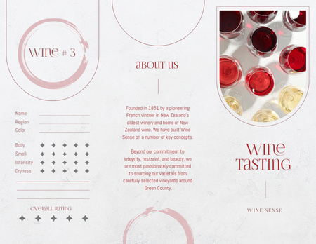 Various Wine in Wineglasses Brochure 8.5x11in Z-fold Design Template