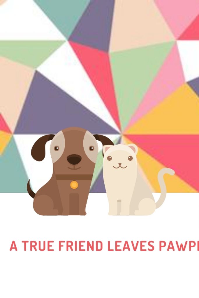 Pets Quote Cute Dog and Cat Tumblrデザインテンプレート