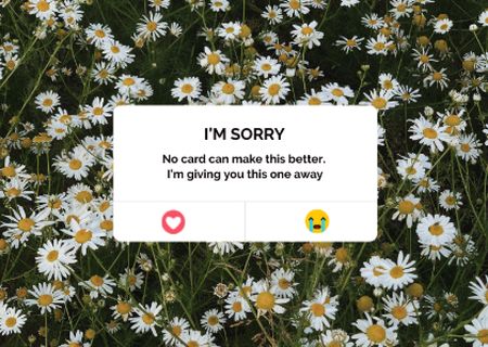 Apology Message with Daisy Flowers Card tervezősablon