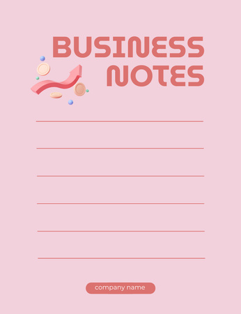 Template di design Business Planner con freccia crescente sul rosa Notepad 107x139mm