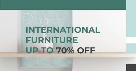 Furniture Show announcement Vase for home decor Facebook AD Modelo de Design