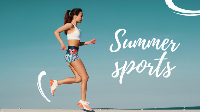 Designvorlage Summer Sports Inspiration with Running Woman für Youtube Thumbnail