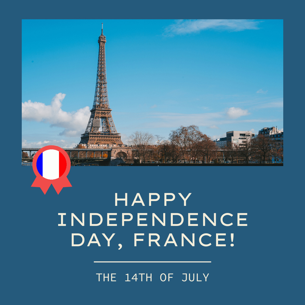 Modèle de visuel Patriotic Celebration of France Independence Day - Instagram