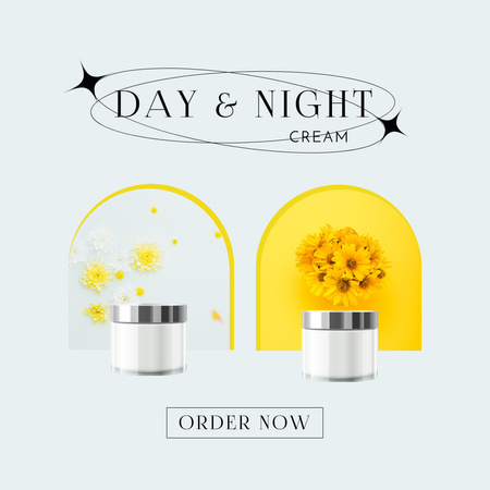 Day & Night Skin Care Advertisement Instagram Design Template