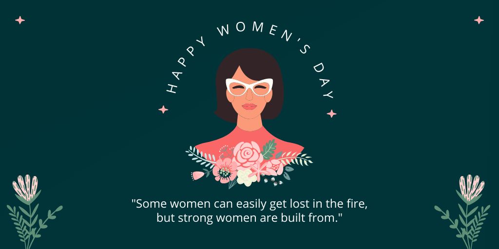 International Women's Day Greeting with Phrase Twitter Design Template