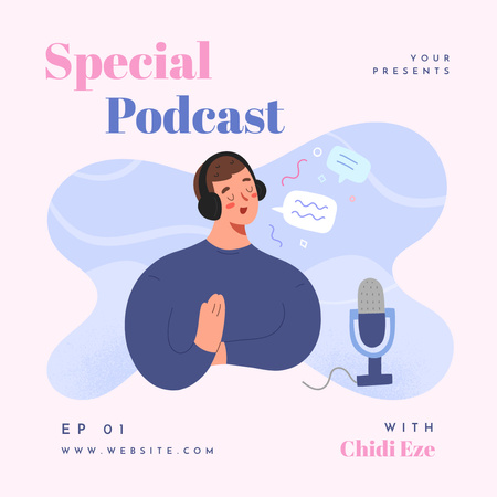 Special Podcast Announcement with Speaker Instagram Design Template