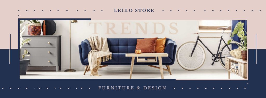 Designvorlage Cozy interior in light colors für Facebook cover
