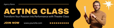 Theater Classes Offer for Actors Twitter Design Template