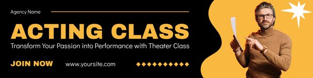Plantilla de diseño de Theater Classes Offer for Actors Twitter 