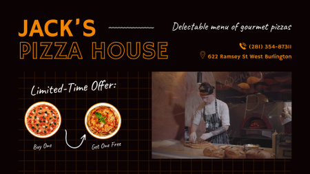 Deliciosa promoção de pizza na pizzaria do CHef Full HD video Modelo de Design