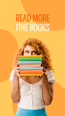 Platilla de diseño Redhair Woman holding Books Instagram Story