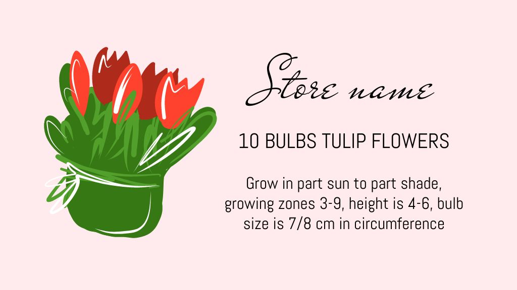 Tulips Sale Offer Label 3.5x2in tervezősablon