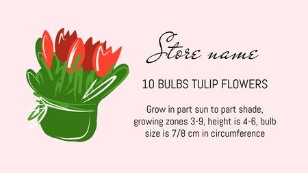 Tulips Sale Offer Label 3.5x2in Design Template