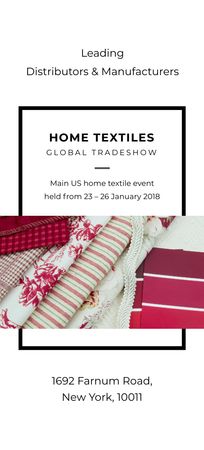 Home Textiles Event Announcement in Red Flyer 3.75x8.25in Design Template