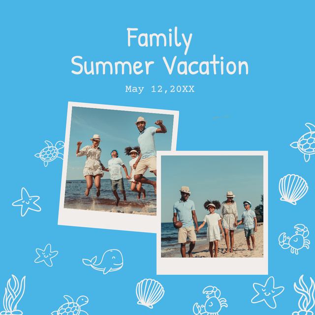 Family Summer Vacation Instagram tervezősablon
