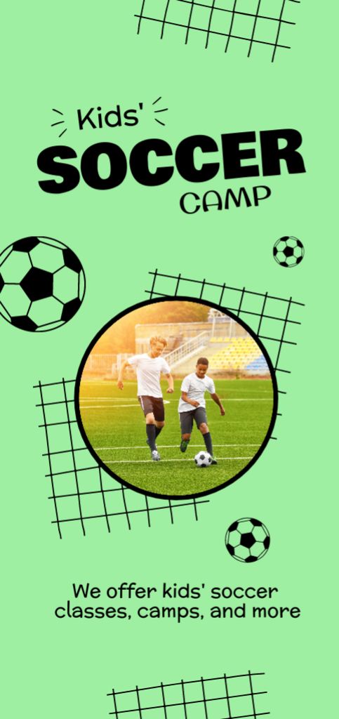 Designvorlage Kids' Soccer Camp Ad für Flyer DIN Large