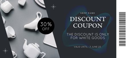 Household Goods Discount Dark Blue Coupon 3.75x8.25in Design Template
