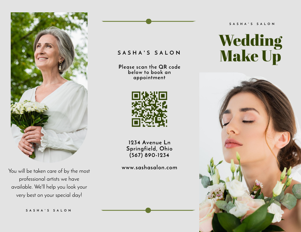Plantilla de diseño de Wedding Makeup Artist Promotion Brochure 8.5x11in 