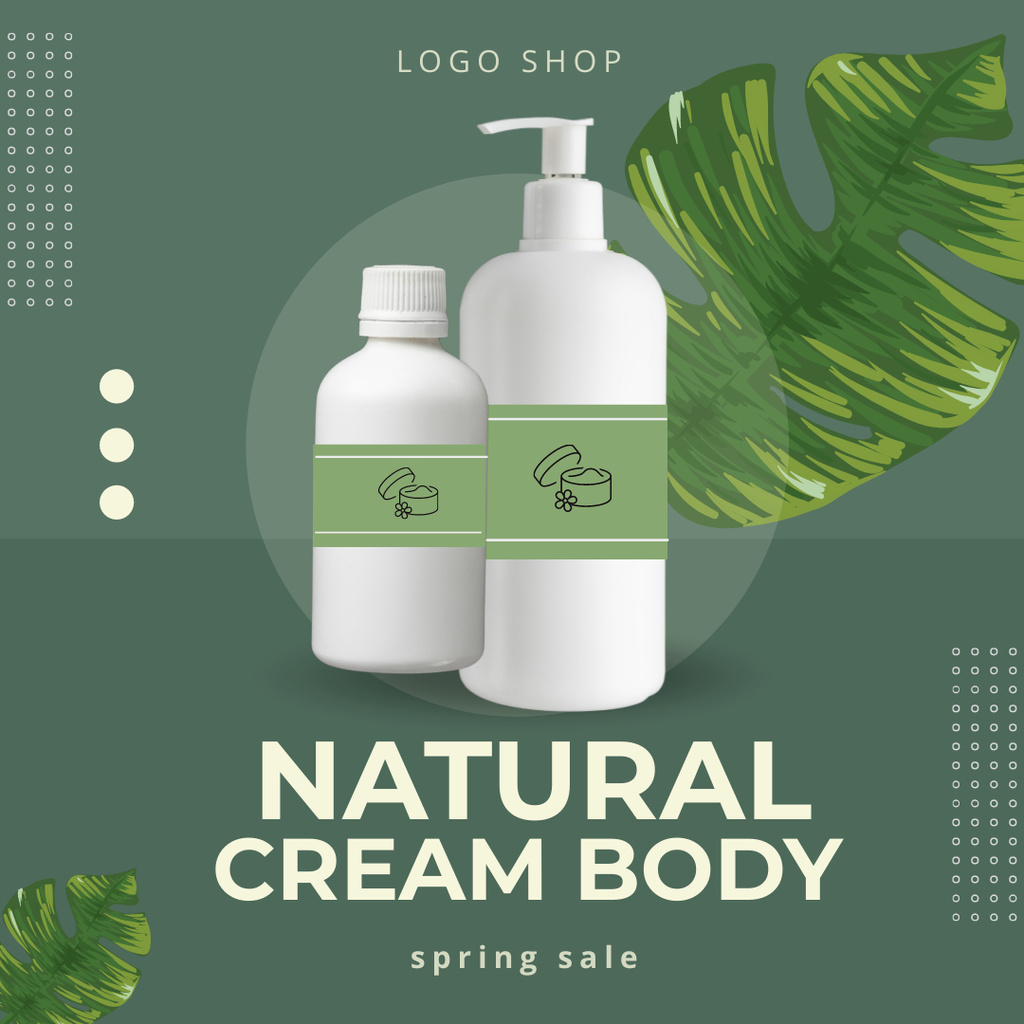 Spring Sale Natural Body Cream Instagram Šablona návrhu