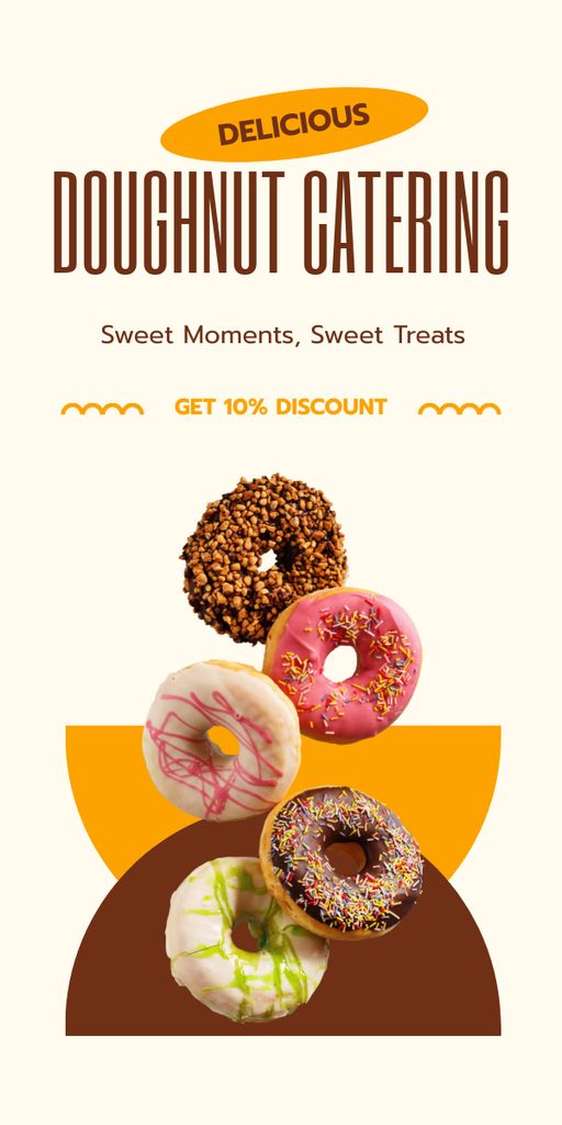 Ontwerpsjabloon van Graphic van Sweet Donut Catering Services Offer