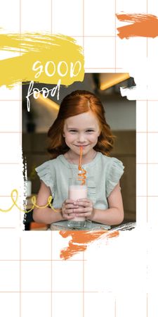 Platilla de diseño Smiling Woman with Orange Juice Graphic