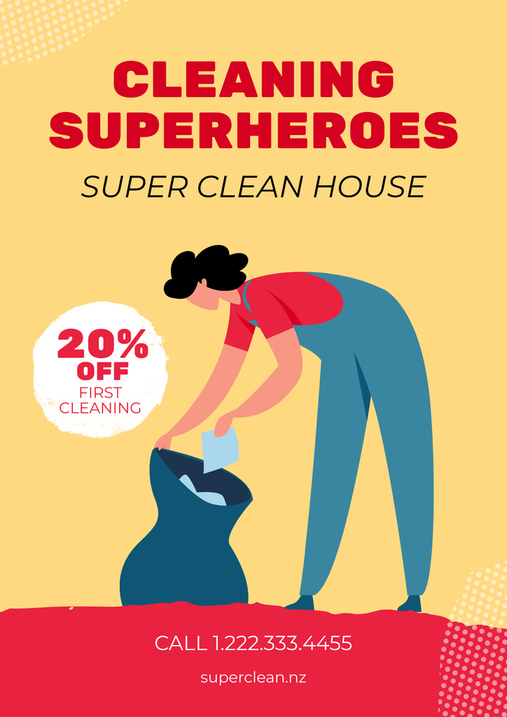 House Cleaning Services Discount Offer Poster Tasarım Şablonu