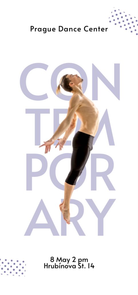 Beautiful Male Ballet Dancer Jumping  Flyer DIN Large – шаблон для дизайна