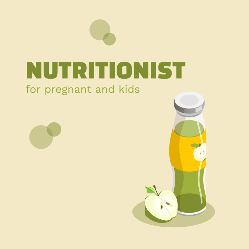 Nutrition for Kids and Pregnant Women Square 65x65mm Design Template