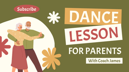 Plantilla de diseño de Oferta de lección de baile para padres Youtube Thumbnail 