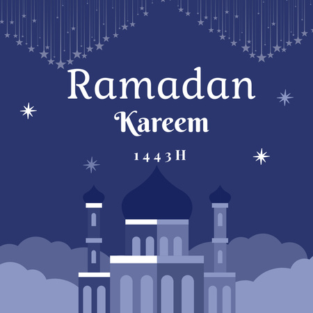 Ramadan Greeting with Night Sky  Instagram Design Template