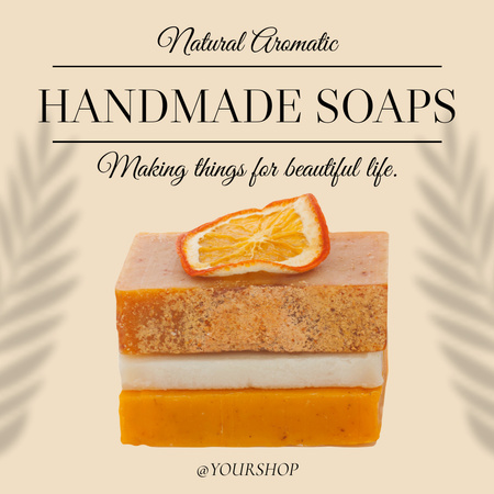 Doğal Ve Aromatik El Yapımı Kalıp Sabun Teklifi Instagram Tasarım Şablonu