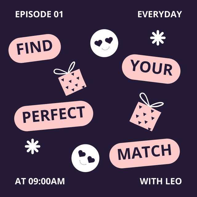 Platilla de diseño Announcement about Talking about Love Every Day Podcast Cover