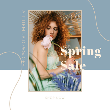 Fashion Collection Sale with Stylish Girl Instagram AD Design Template