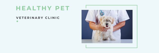 Healthy pet veterinary clinic Twitter Tasarım Şablonu