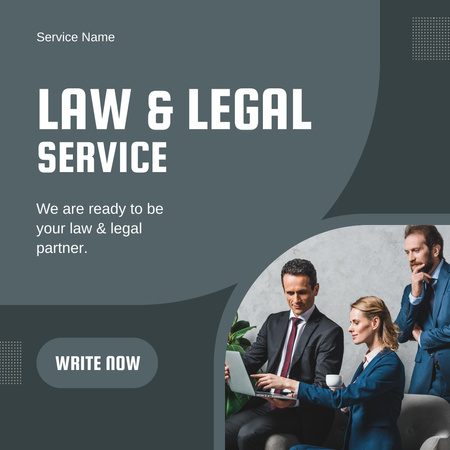 Legal Services Offer with Confident Team of Lawyers Instagram Design Template