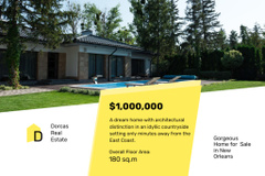 Real Estate Offer with Modern House and Pool