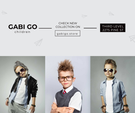 Plantilla de diseño de Gabi Go children clothing store Medium Rectangle 