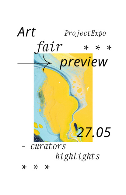 Art Fair Preview Announcement Flyer 5.5x8.5in Šablona návrhu