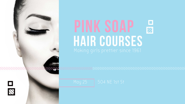 Platilla de diseño Hair Studio Offer with Woman with Creative Makeup FB event cover