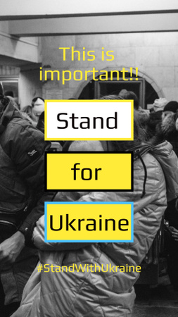 Motiváció Ukrajna melletti kiálláshoz Instagram Story tervezősablon