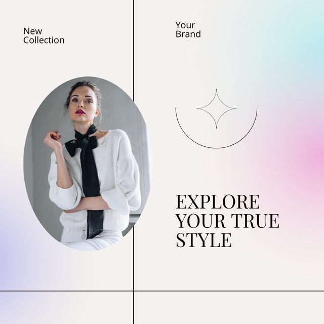 Szablon projektu Explore Your True Style on Gradient Instagram