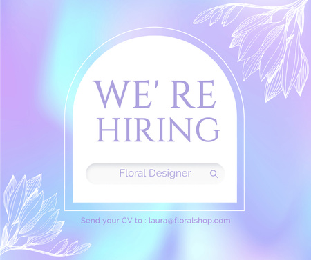 Advertisement Hiring Designer Florist Facebook tervezősablon