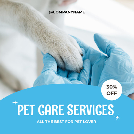 Pet Care Services Instagram AD – шаблон для дизайну