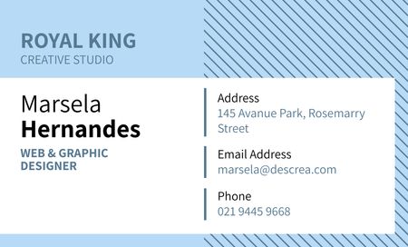 Web & Graphic Designer Contacts Business Card 91x55mm Design Template