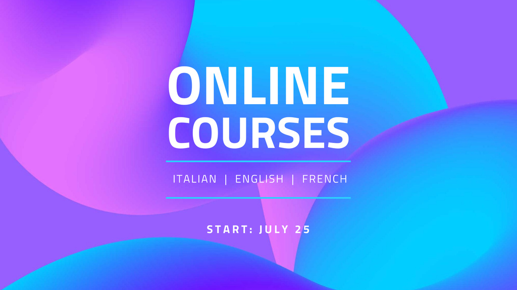 Language Online Courses Ad FB event cover Tasarım Şablonu